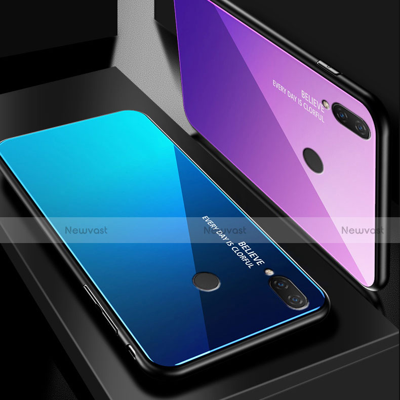 Silicone Frame Mirror Rainbow Gradient Case Cover for Huawei P20 Lite