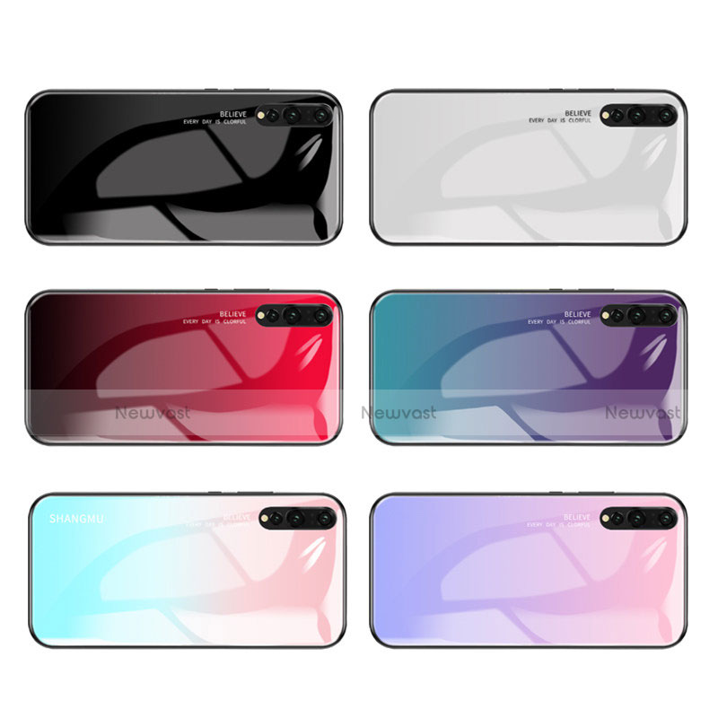 Silicone Frame Mirror Rainbow Gradient Case Cover for Huawei P20 Pro