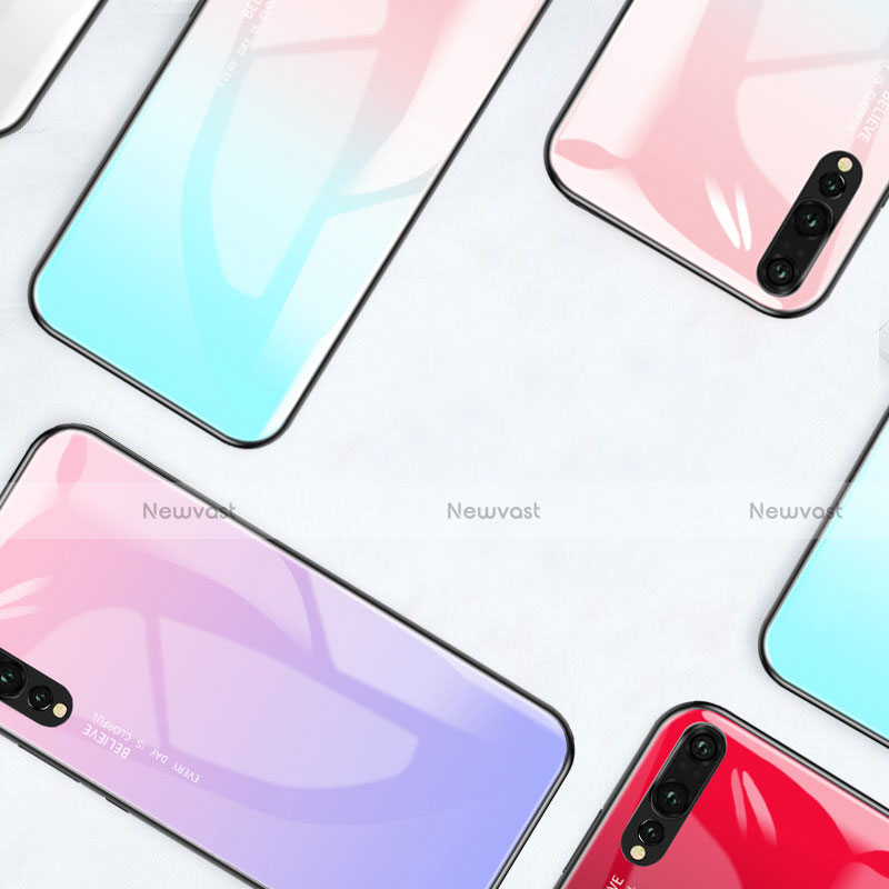 Silicone Frame Mirror Rainbow Gradient Case Cover for Huawei P20 Pro