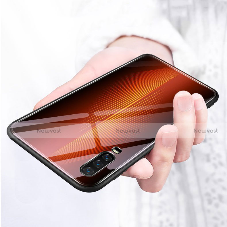 Silicone Frame Mirror Rainbow Gradient Case Cover for Huawei P30