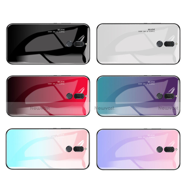 Silicone Frame Mirror Rainbow Gradient Case Cover for Huawei Rhone