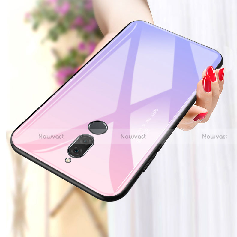 Silicone Frame Mirror Rainbow Gradient Case Cover for Huawei Rhone