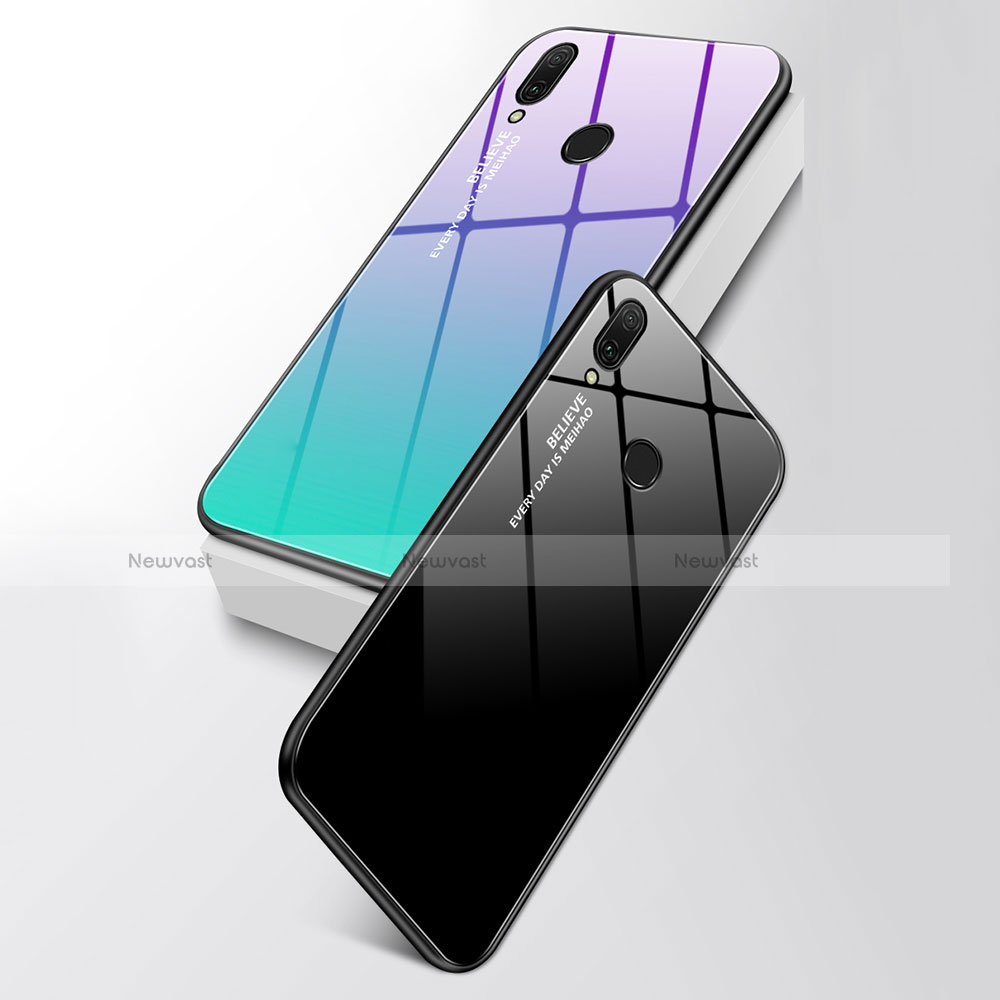 Silicone Frame Mirror Rainbow Gradient Case Cover for Huawei Y9 (2019)