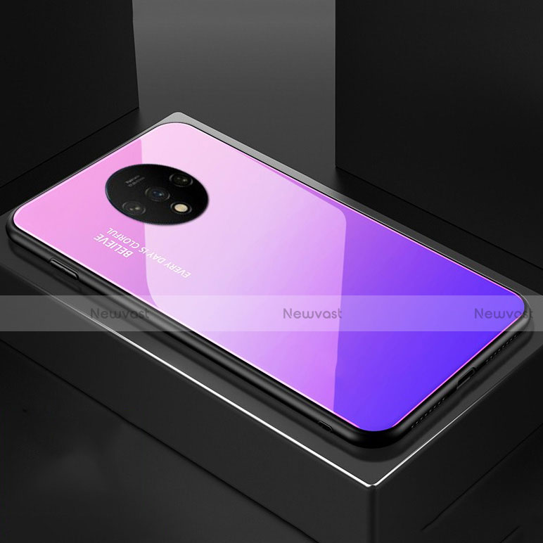 Silicone Frame Mirror Rainbow Gradient Case Cover for OnePlus 7T