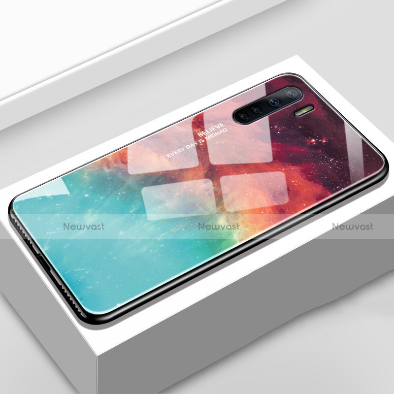 Silicone Frame Mirror Rainbow Gradient Case Cover for Oppo A91
