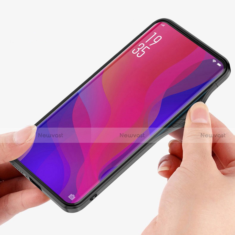 Silicone Frame Mirror Rainbow Gradient Case Cover for Oppo Find X Super Flash Edition