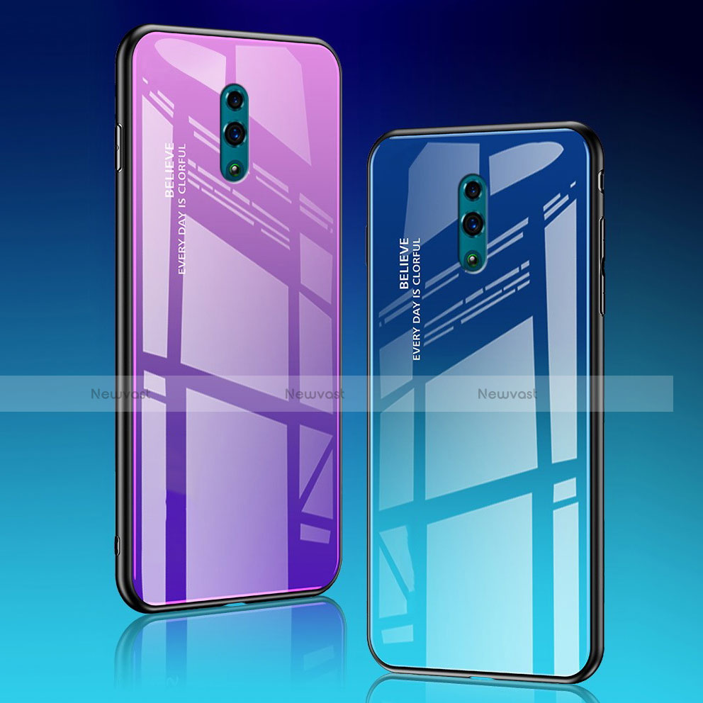 Silicone Frame Mirror Rainbow Gradient Case Cover for Oppo K3