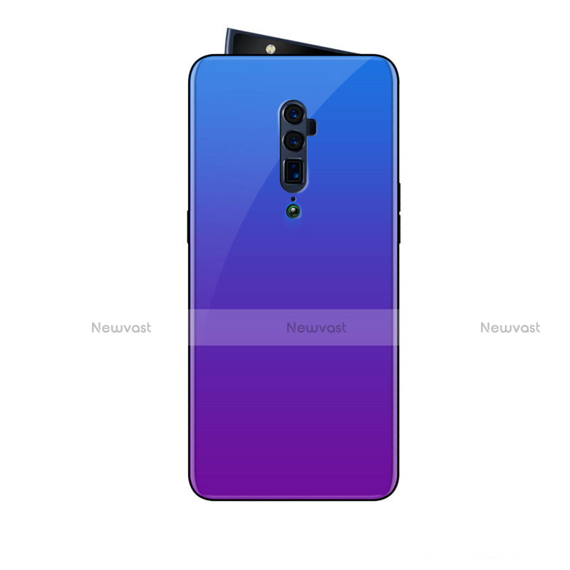 Silicone Frame Mirror Rainbow Gradient Case Cover for Oppo Reno 10X Zoom