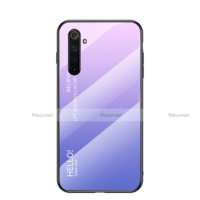 Silicone Frame Mirror Rainbow Gradient Case Cover for Realme 6