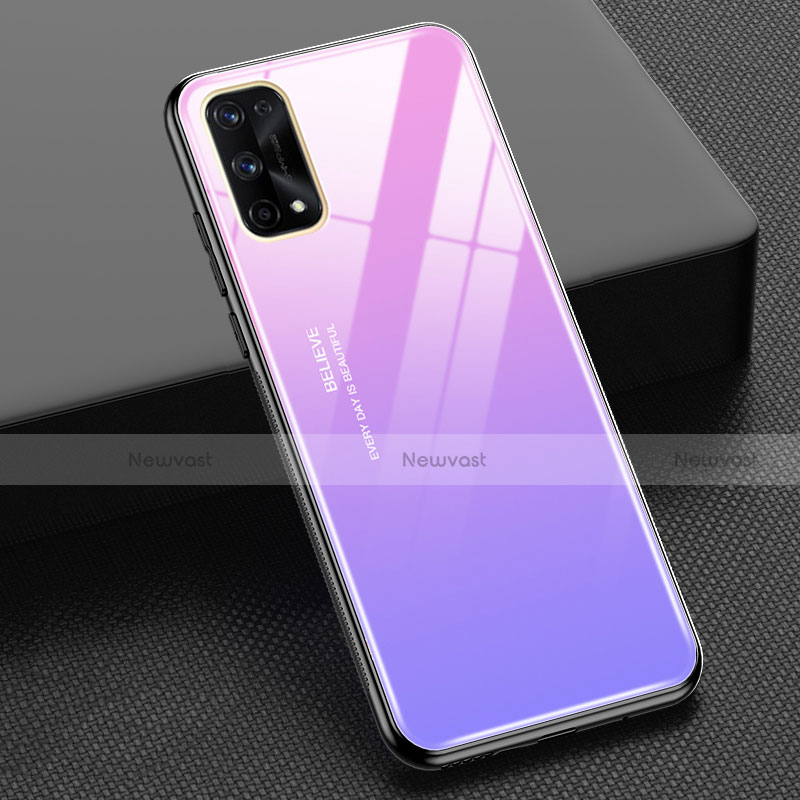 Silicone Frame Mirror Rainbow Gradient Case Cover for Realme Q2 Pro 5G