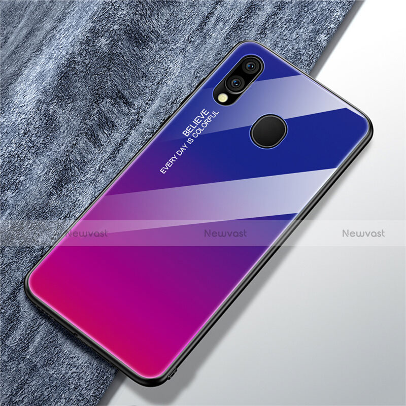 Silicone Frame Mirror Rainbow Gradient Case Cover for Samsung Galaxy A40 Mixed