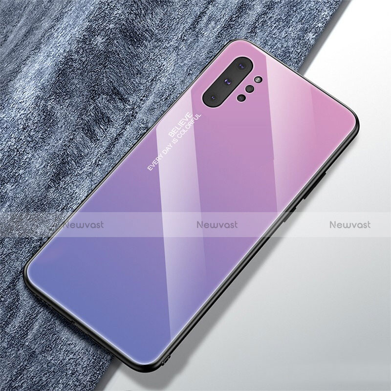 Silicone Frame Mirror Rainbow Gradient Case Cover for Samsung Galaxy Note 10 Plus 5G