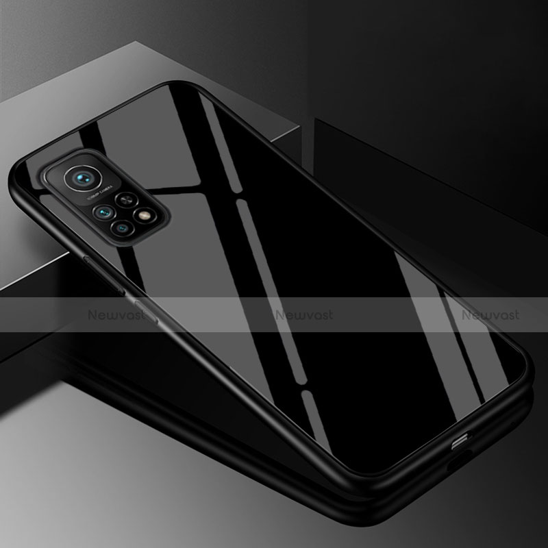 Silicone Frame Mirror Rainbow Gradient Case Cover for Xiaomi Mi 10T 5G Black