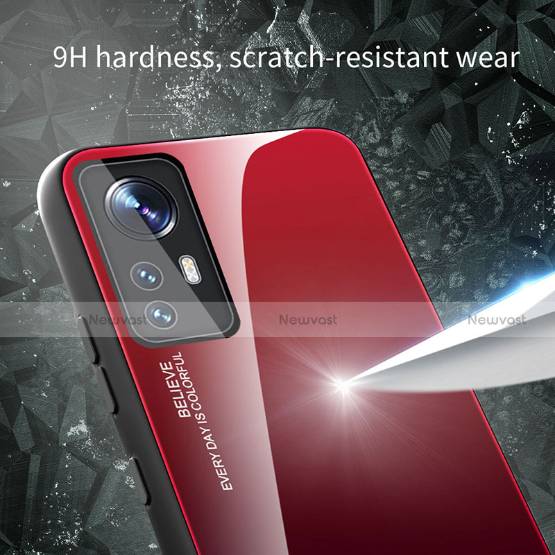 Silicone Frame Mirror Rainbow Gradient Case Cover for Xiaomi Mi 12 5G