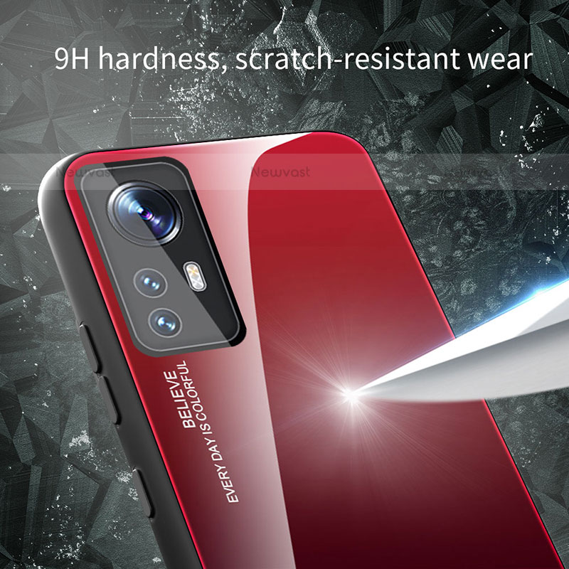 Silicone Frame Mirror Rainbow Gradient Case Cover for Xiaomi Mi 12 Pro 5G