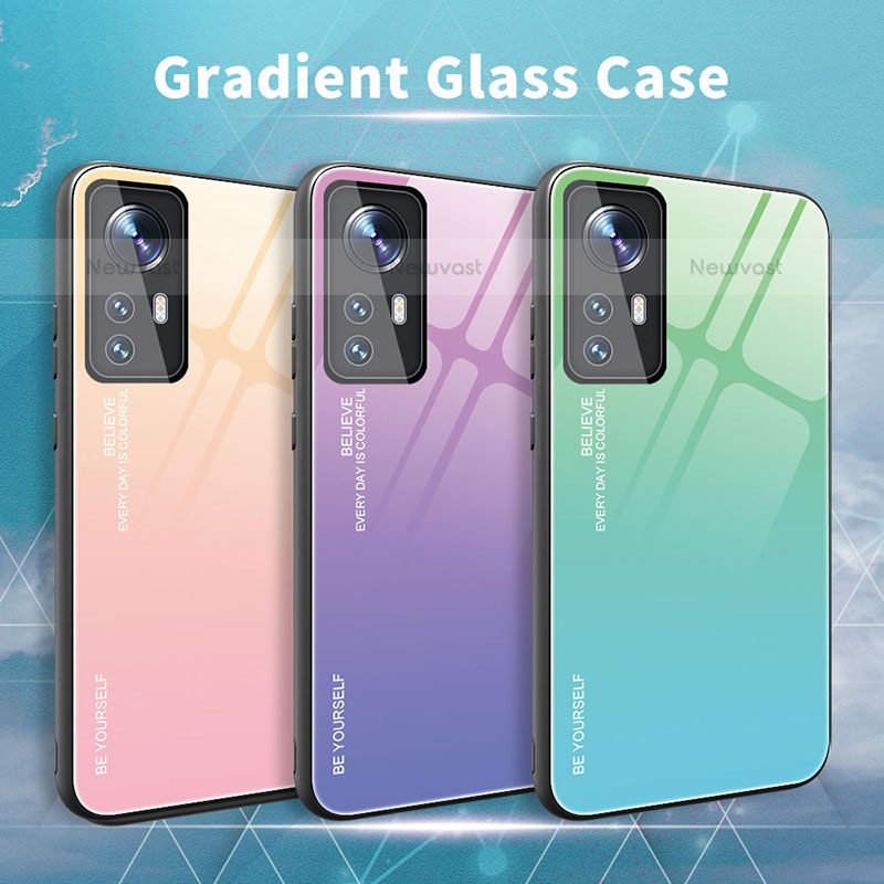 Silicone Frame Mirror Rainbow Gradient Case Cover for Xiaomi Mi 12S Pro 5G