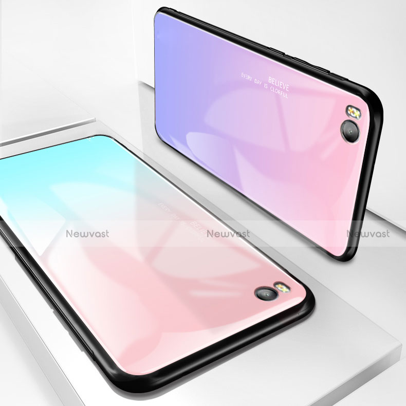 Silicone Frame Mirror Rainbow Gradient Case Cover for Xiaomi Mi 5S