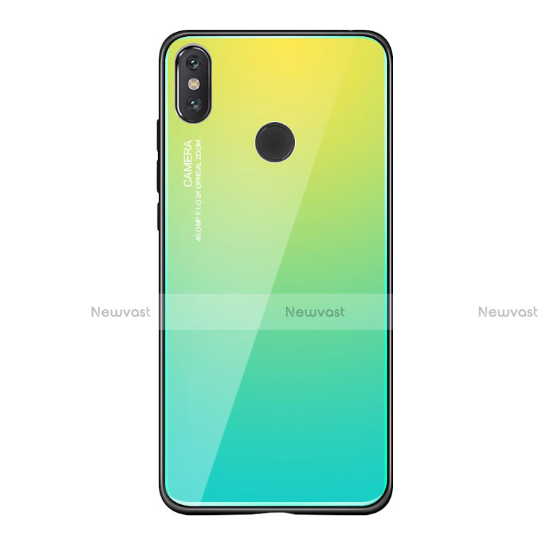 Silicone Frame Mirror Rainbow Gradient Case Cover for Xiaomi Mi 8 SE Green