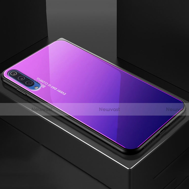 Silicone Frame Mirror Rainbow Gradient Case Cover for Xiaomi Mi 9 Pro Purple