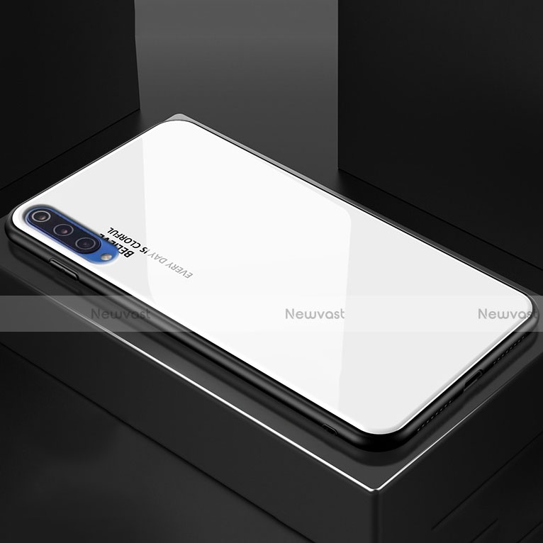 Silicone Frame Mirror Rainbow Gradient Case Cover for Xiaomi Mi 9 Pro White