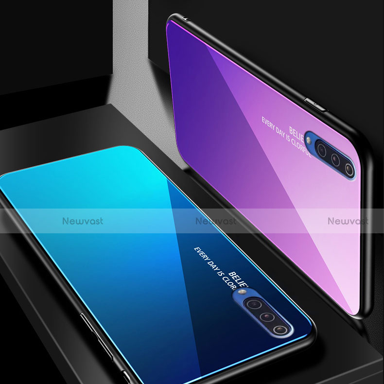 Silicone Frame Mirror Rainbow Gradient Case Cover for Xiaomi Mi 9 SE