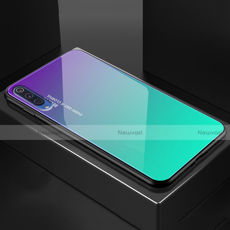 Silicone Frame Mirror Rainbow Gradient Case Cover for Xiaomi Mi A3 Lite