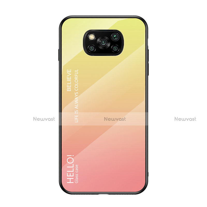 Silicone Frame Mirror Rainbow Gradient Case Cover for Xiaomi Poco X3