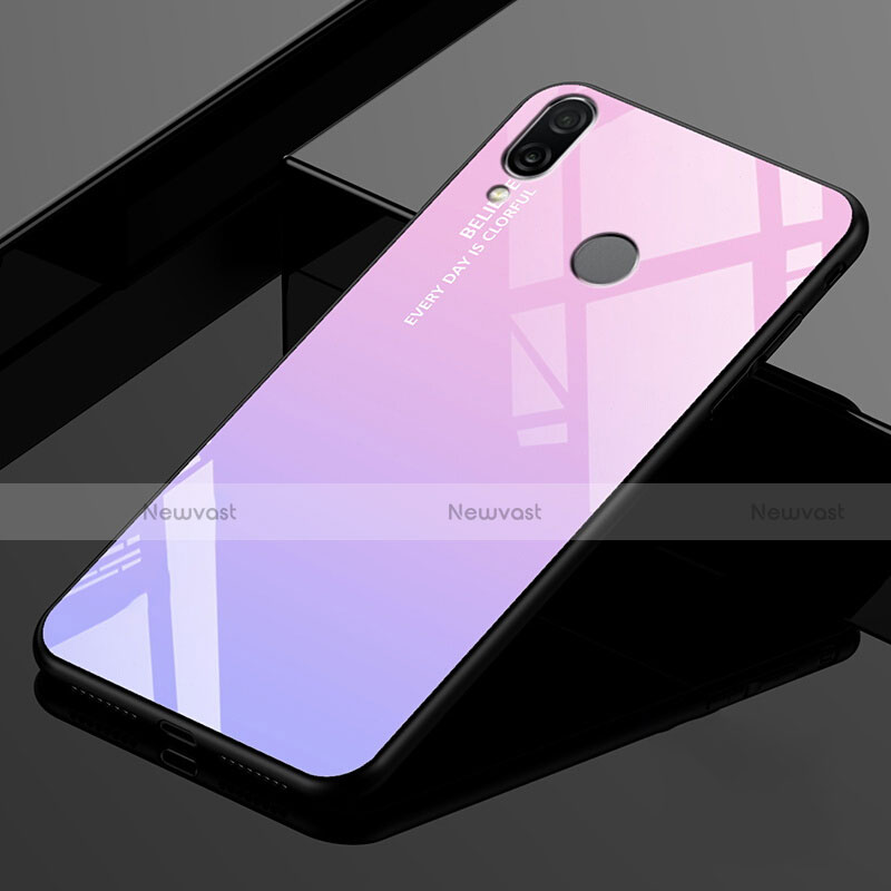 Silicone Frame Mirror Rainbow Gradient Case Cover for Xiaomi Redmi 7 Pink