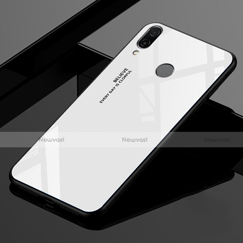 Silicone Frame Mirror Rainbow Gradient Case Cover for Xiaomi Redmi 7 White