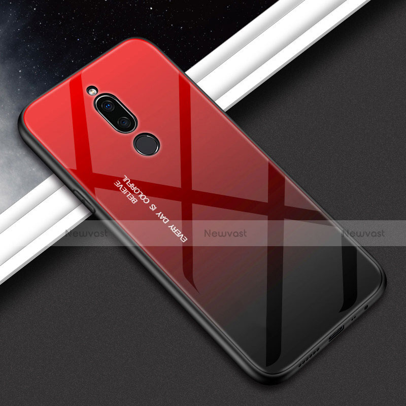 Silicone Frame Mirror Rainbow Gradient Case Cover for Xiaomi Redmi 8 Red