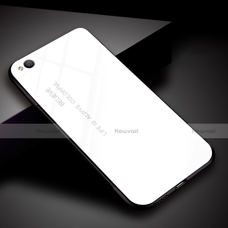 Silicone Frame Mirror Rainbow Gradient Case Cover for Xiaomi Redmi Go White