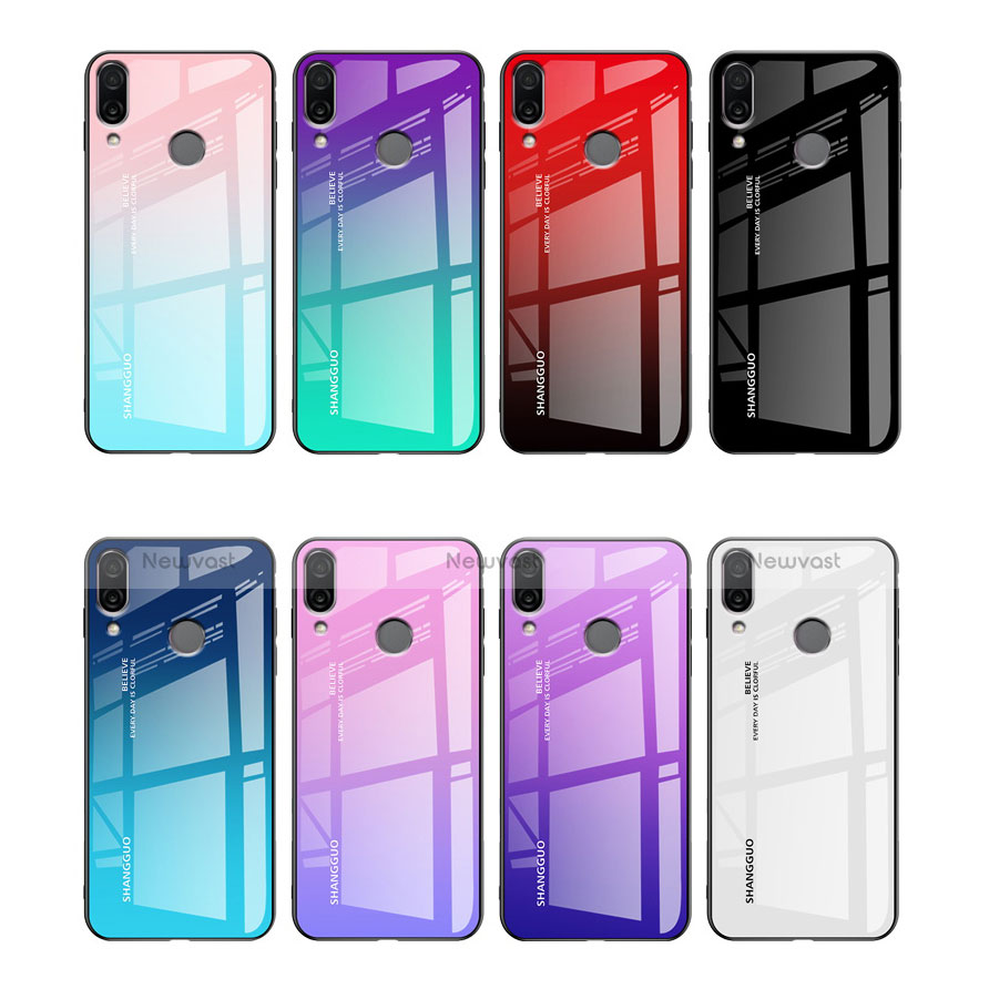 Silicone Frame Mirror Rainbow Gradient Case Cover for Xiaomi Redmi Note 7