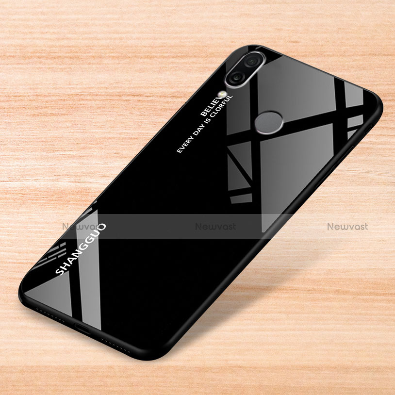 Silicone Frame Mirror Rainbow Gradient Case Cover for Xiaomi Redmi Note 7 Black
