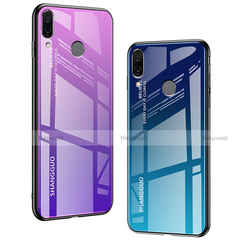 Silicone Frame Mirror Rainbow Gradient Case Cover for Xiaomi Redmi Note 7 Pro