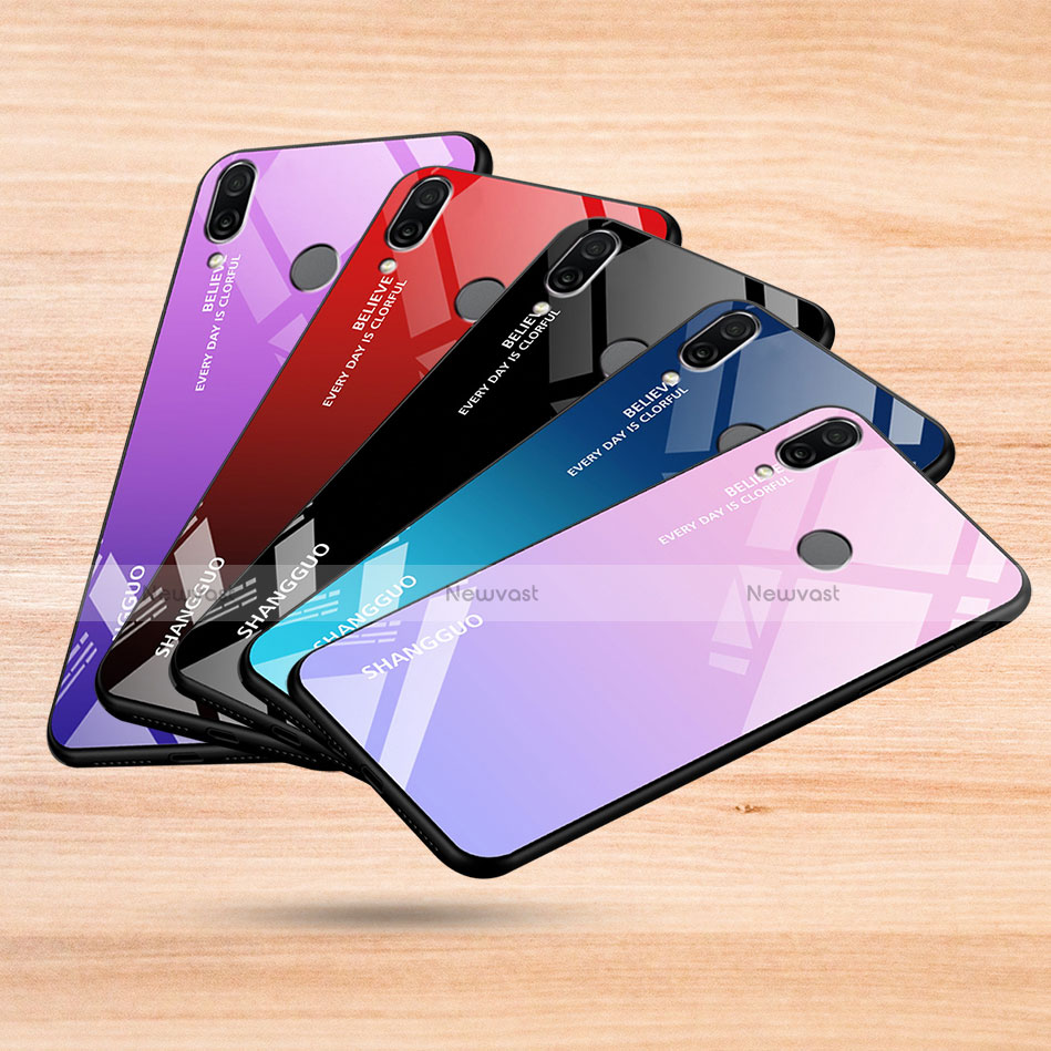 Silicone Frame Mirror Rainbow Gradient Case Cover for Xiaomi Redmi Note 7 Pro