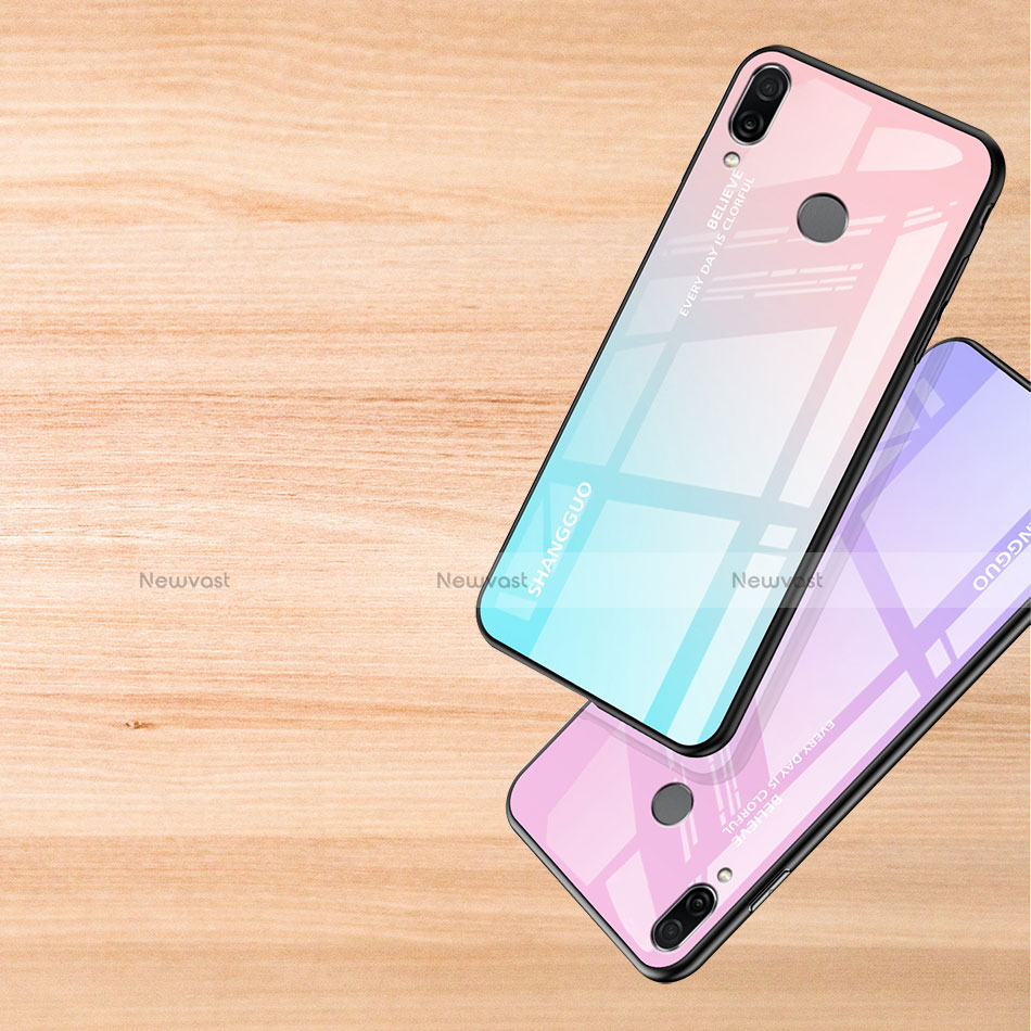 Silicone Frame Mirror Rainbow Gradient Case Cover for Xiaomi Redmi Note 7 Pro