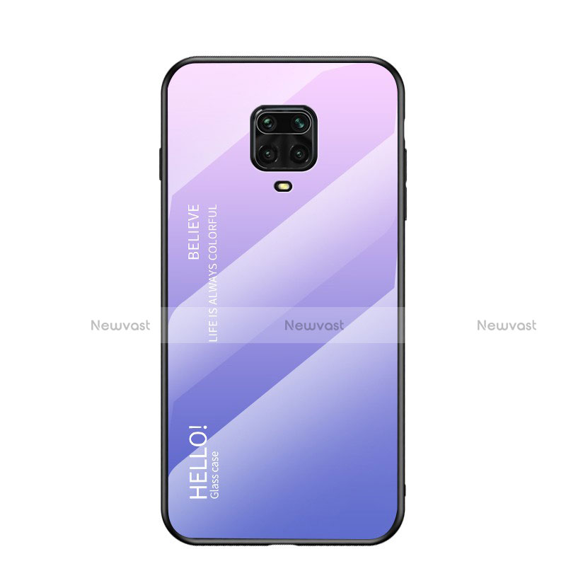 Silicone Frame Mirror Rainbow Gradient Case Cover for Xiaomi Redmi Note 9 Pro