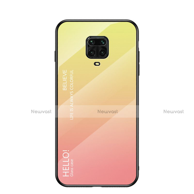 Silicone Frame Mirror Rainbow Gradient Case Cover for Xiaomi Redmi Note 9S Yellow