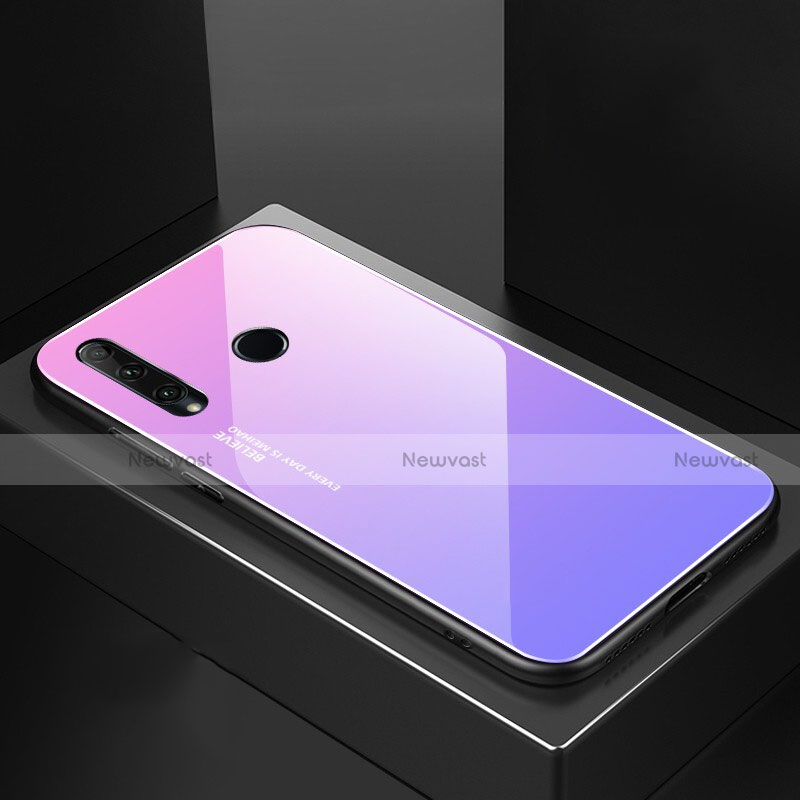 Silicone Frame Mirror Rainbow Gradient Case Cover H01 for Huawei Honor 20 Lite