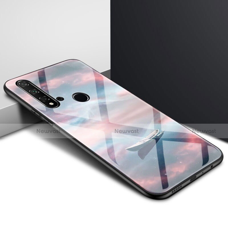 Silicone Frame Mirror Rainbow Gradient Case Cover H01 for Huawei Nova 5i