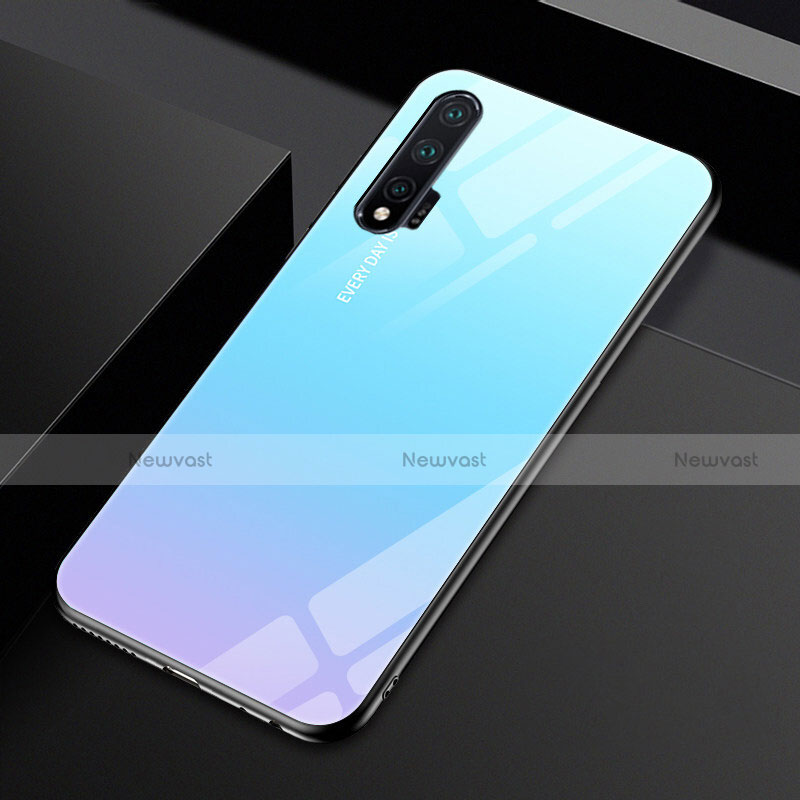 Silicone Frame Mirror Rainbow Gradient Case Cover H01 for Huawei Nova 6 5G