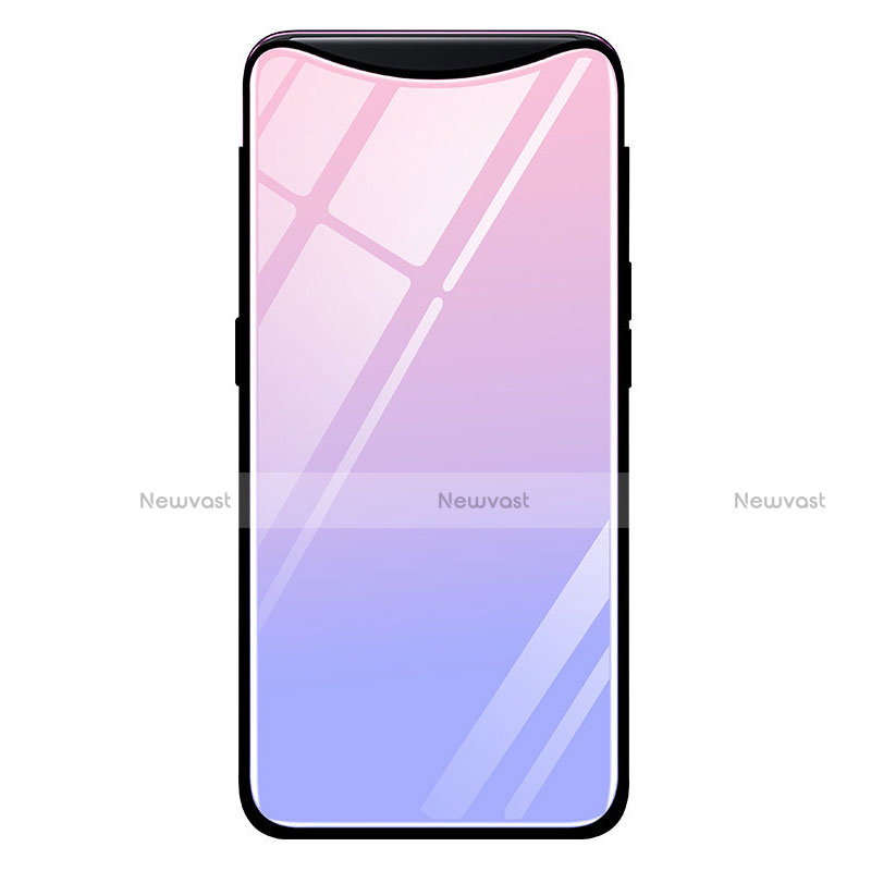 Silicone Frame Mirror Rainbow Gradient Case Cover H01 for Oppo Find X Super Flash Edition