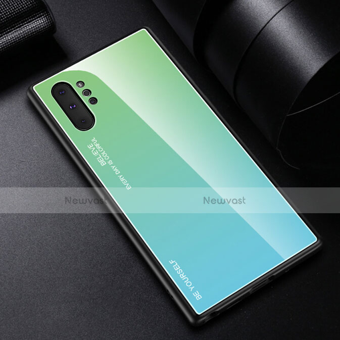 Silicone Frame Mirror Rainbow Gradient Case Cover H01 for Samsung Galaxy Note 10 Plus 5G