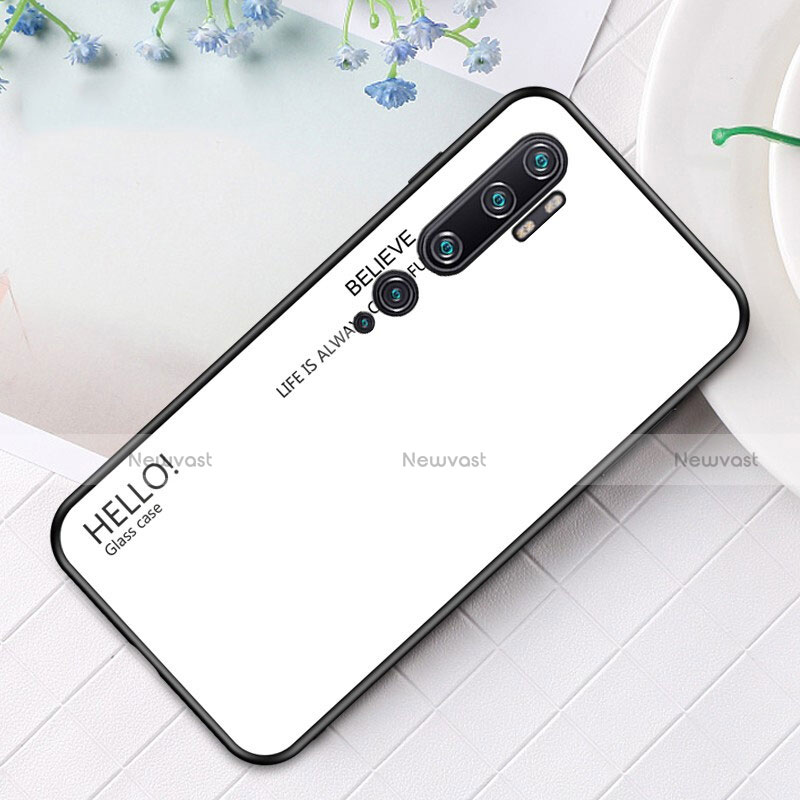 Silicone Frame Mirror Rainbow Gradient Case Cover H01 for Xiaomi Mi Note 10