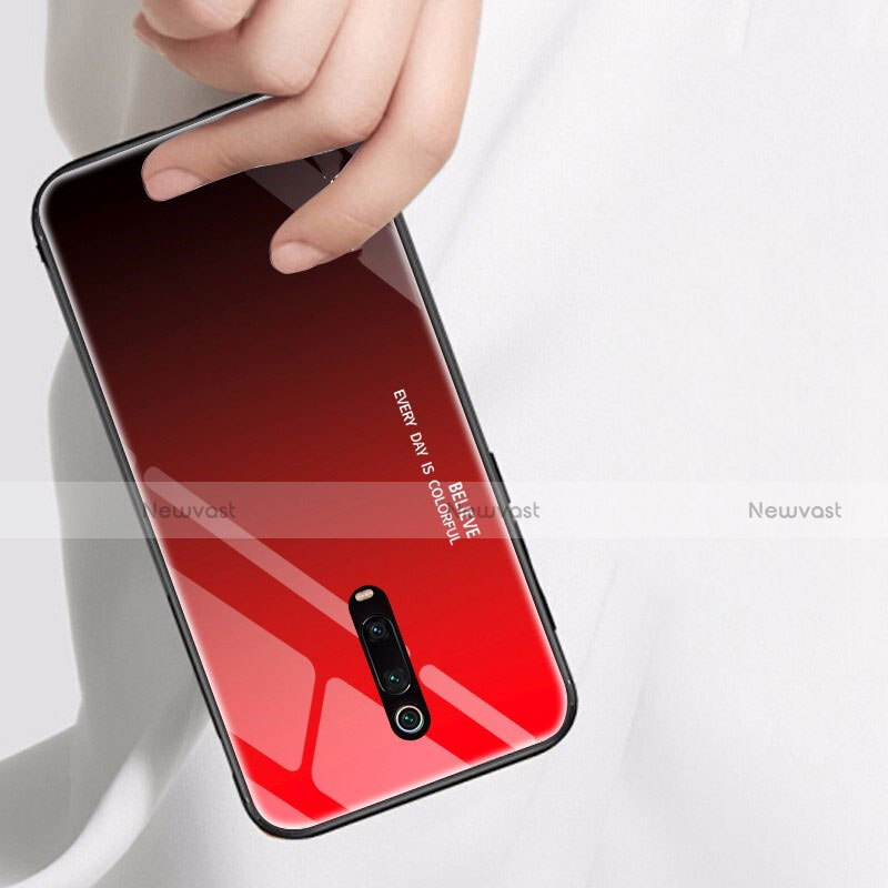 Silicone Frame Mirror Rainbow Gradient Case Cover H01 for Xiaomi Redmi K20