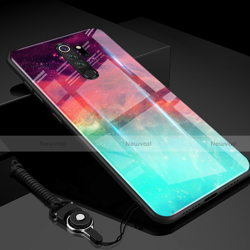 Silicone Frame Mirror Rainbow Gradient Case Cover H01 for Xiaomi Redmi Note 8 Pro