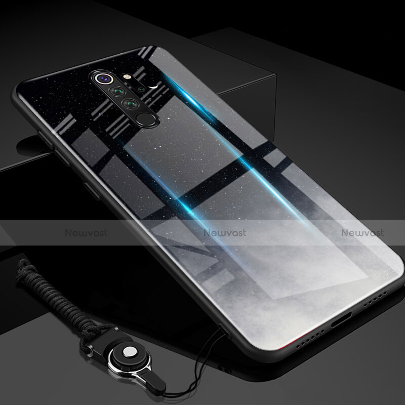 Silicone Frame Mirror Rainbow Gradient Case Cover H01 for Xiaomi Redmi Note 8 Pro Gray