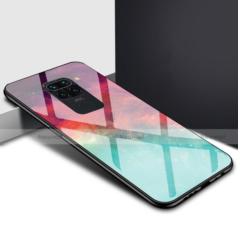 Silicone Frame Mirror Rainbow Gradient Case Cover H01 for Xiaomi Redmi Note 9
