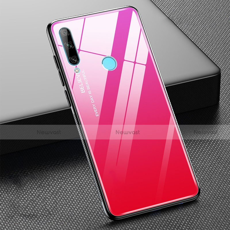 Silicone Frame Mirror Rainbow Gradient Case Cover H02 for Huawei Honor 20 Lite Red