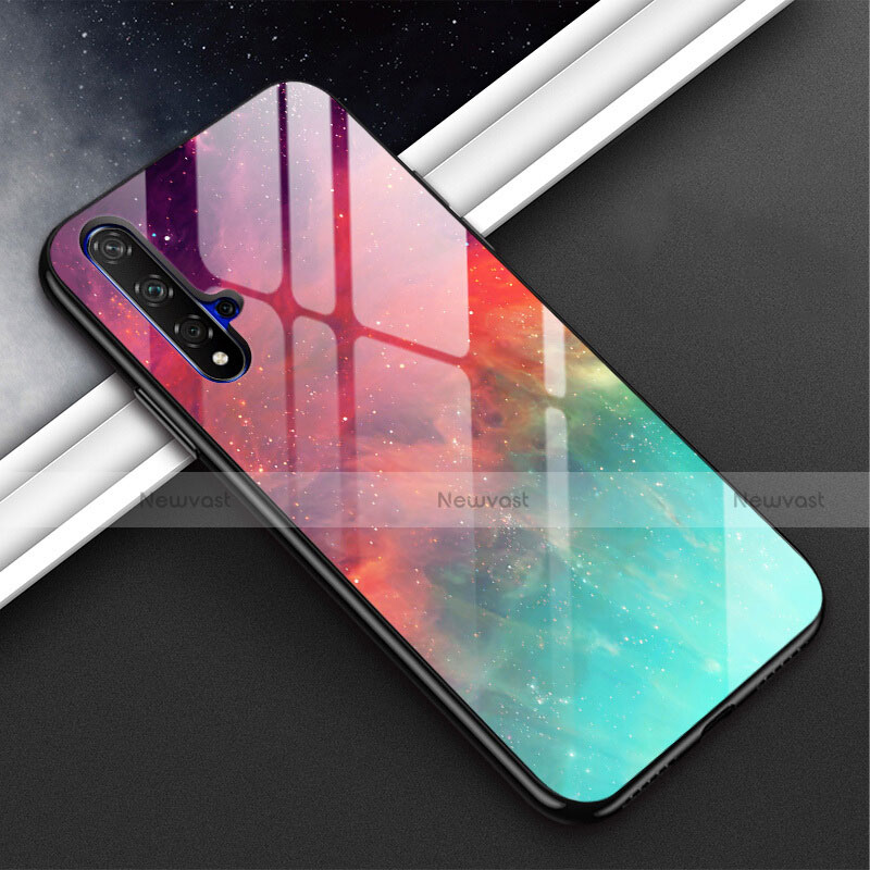 Silicone Frame Mirror Rainbow Gradient Case Cover H02 for Huawei Nova 5